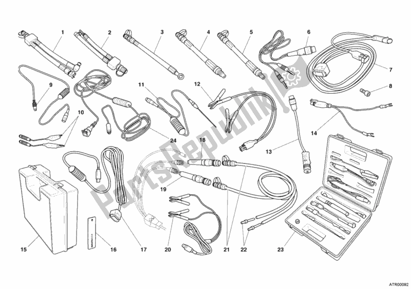 All parts for the Pressure Check Intrument of the Ducati Multistrada 1100 S USA 2007